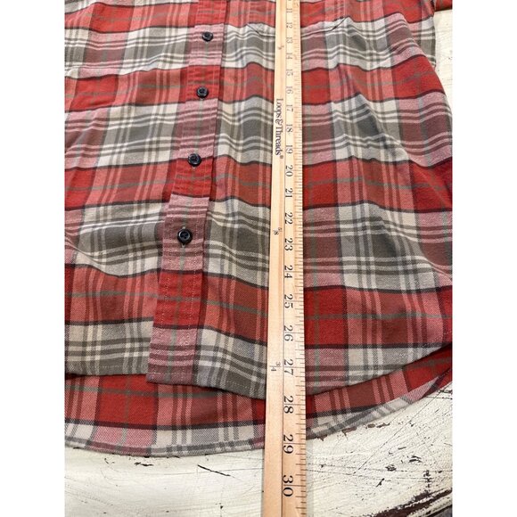 L.L. Bean Mens Traditional Fit Red Plaid Button-Down Shirt M-Reg Organic Cotton - Picture 7 of 7